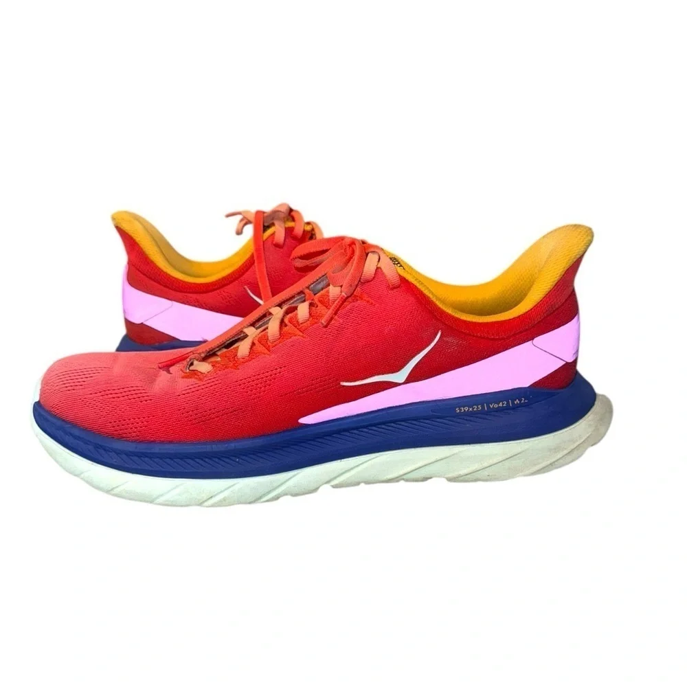 ▶️ Hoka ◀️ Mach 4 Multi Color Red/ Orange Gold Blue Colorway - Picture 7 of 14